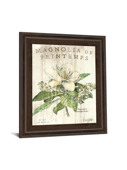 Magnolia De Printemps By Sue Schlabach - Framed Print Wall Art - White