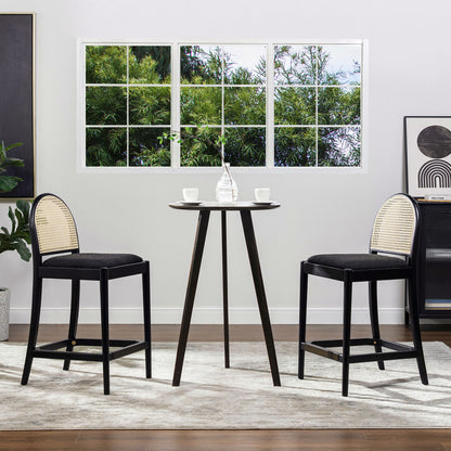 Panama - Curved Back Cane Counter Stool (Set of 2) Jennifer Taylor Home