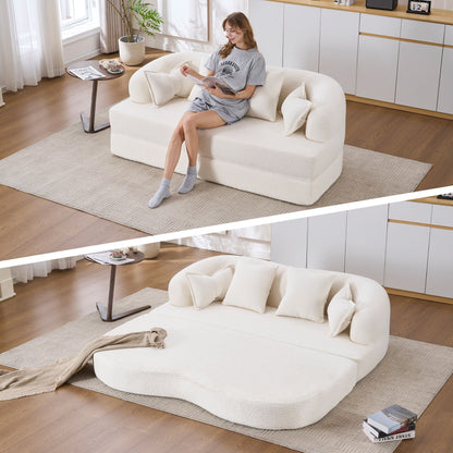 Foldable Sofa Bed, Boneless Couch Convertible Sleeper With 4 Pillows Home Essentials