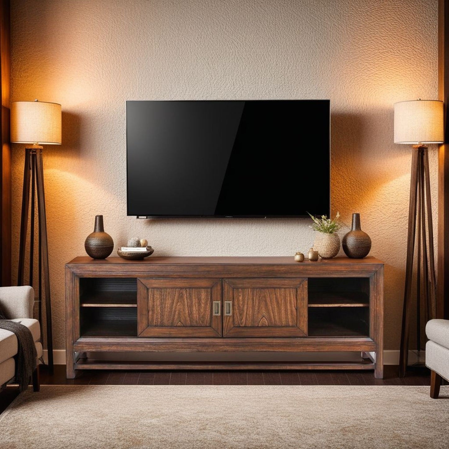 Branson - TV Stand Console, For TVs Up To 85", Two Tone - Brown Legends