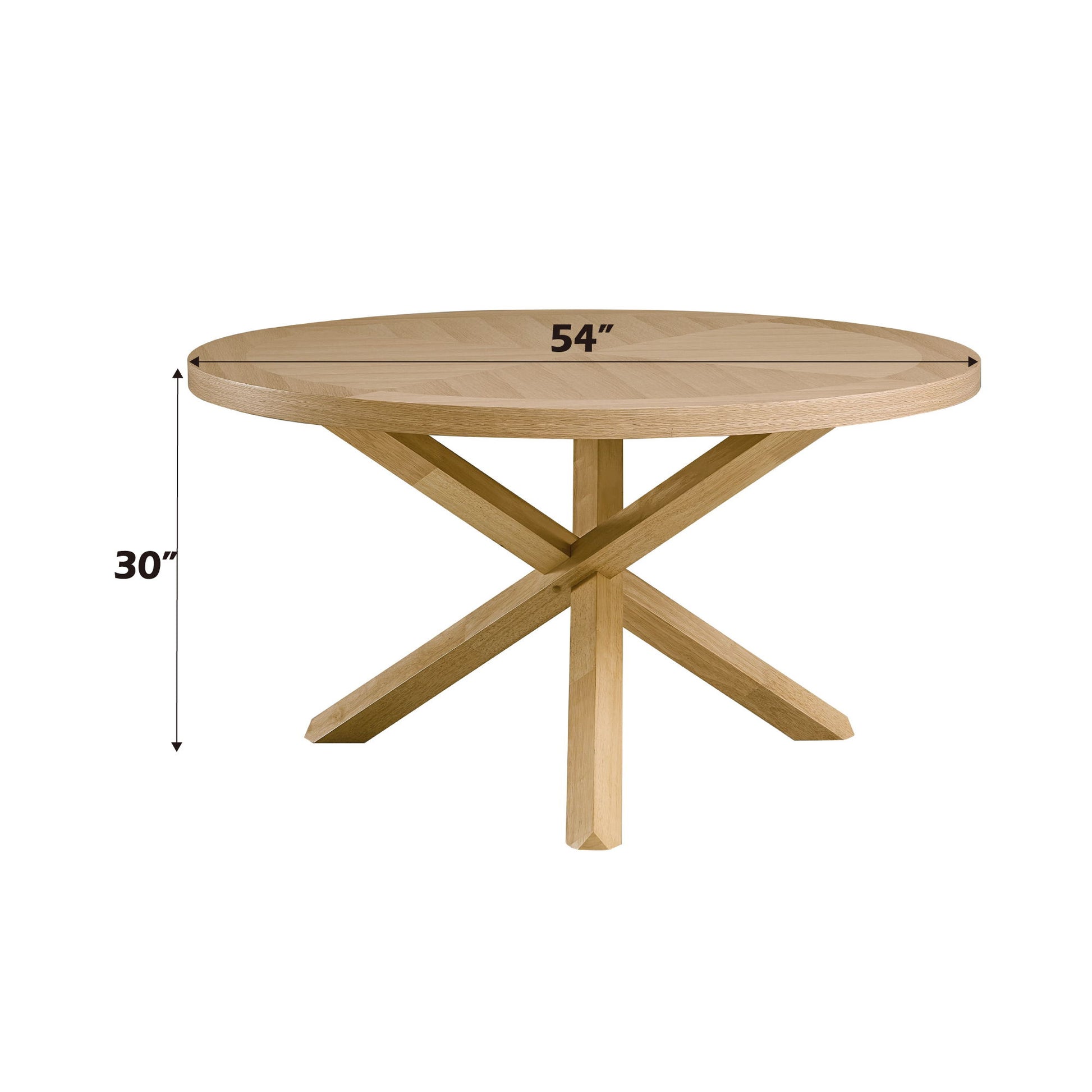 Kasem - Round Dining Table - Oak Acme