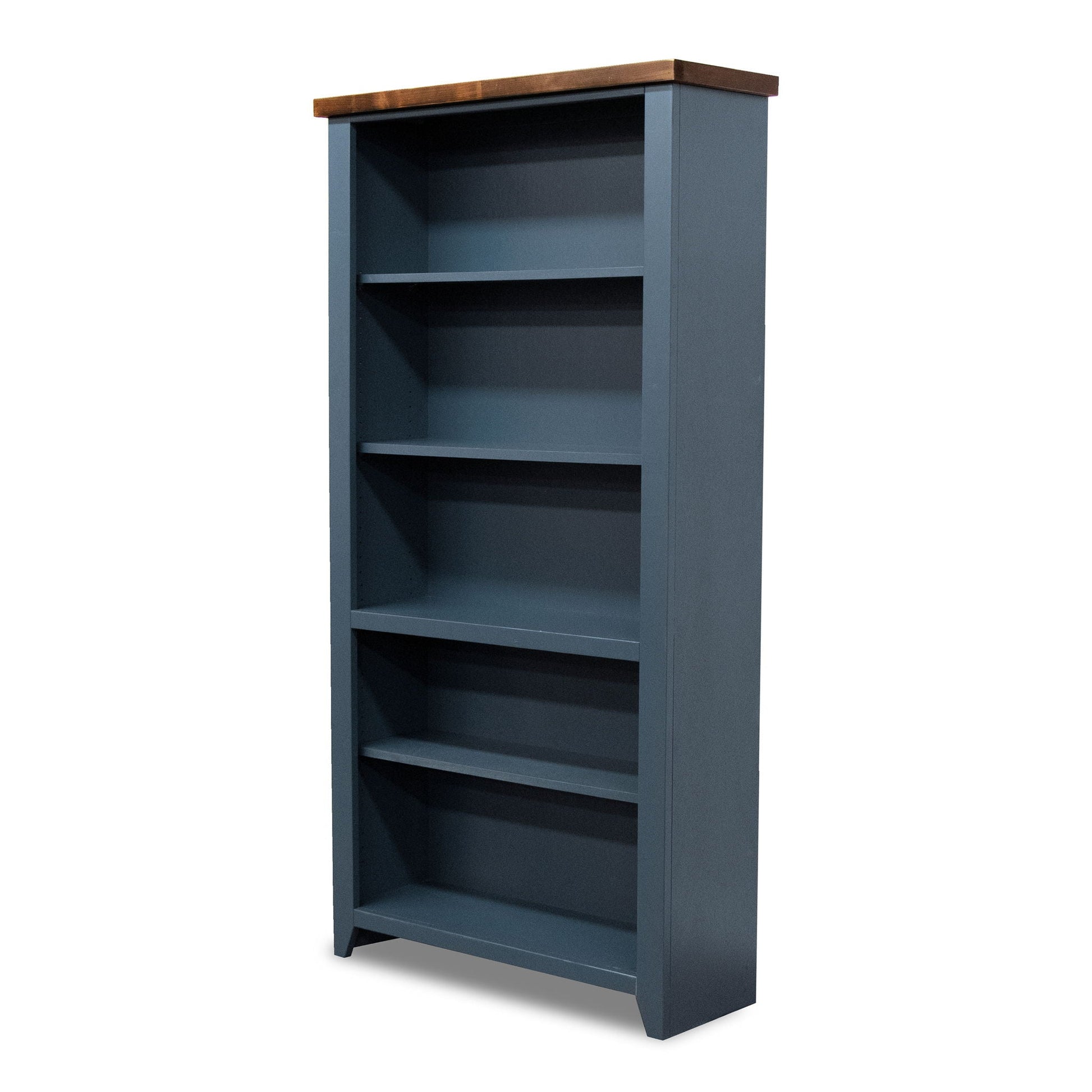 Nantucket - 5 Shelf Bookcase - Blue Denim, Whiskey Legends