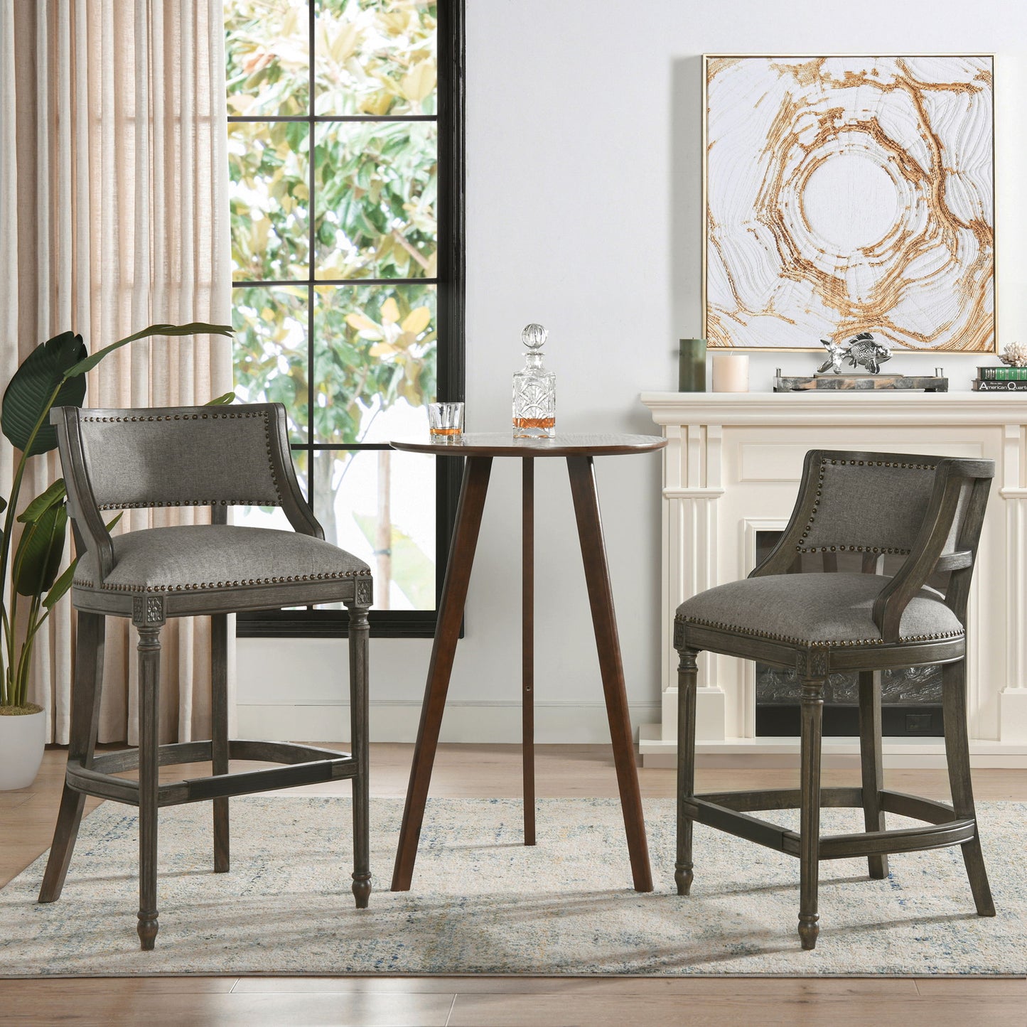 Paris - Farmhouse Counter Height Bar Stool With Backrest Jennifer Taylor Home