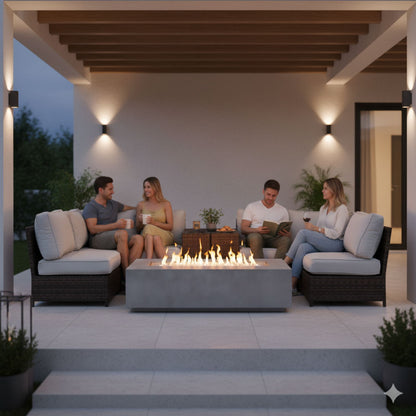 Outdoor Elegance Conversation Set With Fire Pit LSI Patio Furniture