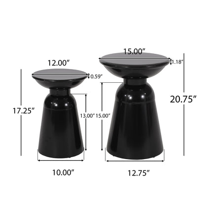 Serenita - Outdoor Side Tables With Flared Design (Set of 2) Noble House