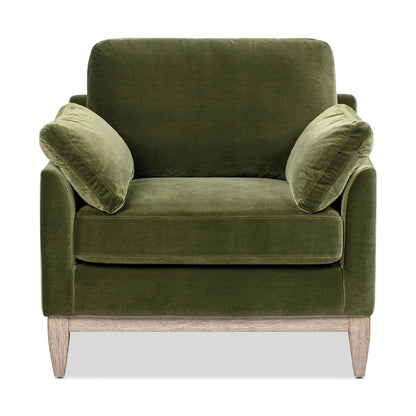Pasadena - Wide Modern Farmhouse Accent Arm Chair - Olive Green Jennifer Taylor Home