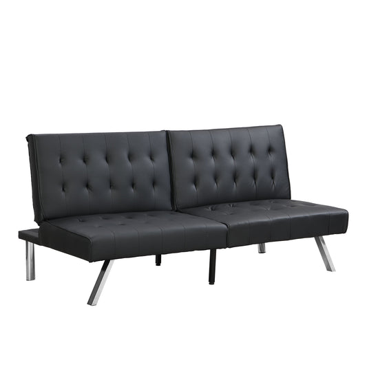 Contemporary Wood Frame Sofa Bed With Stainless Legs - Black Home Essentials
