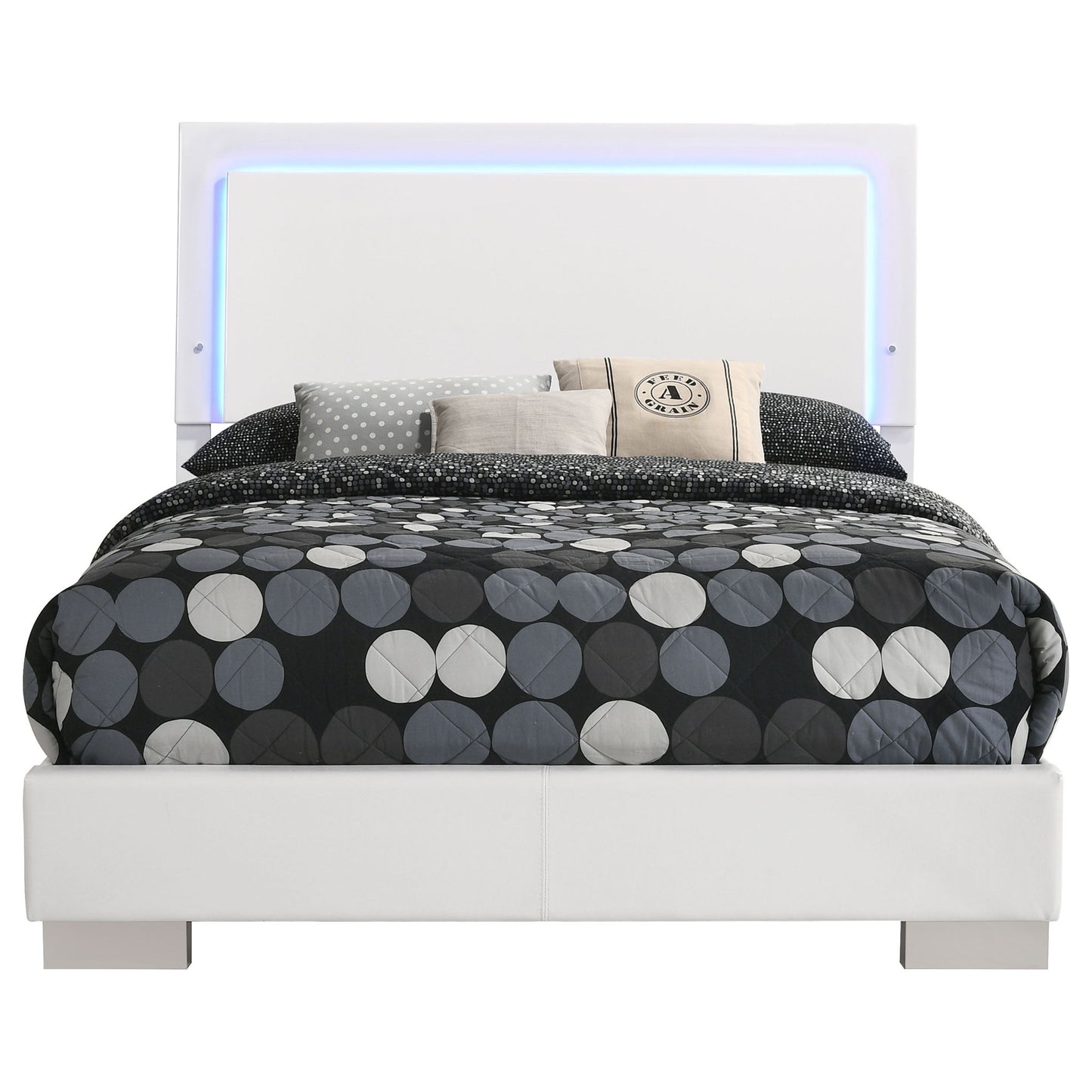 Felicity - LED Panel Bed With Built In Lighting Furniture Max