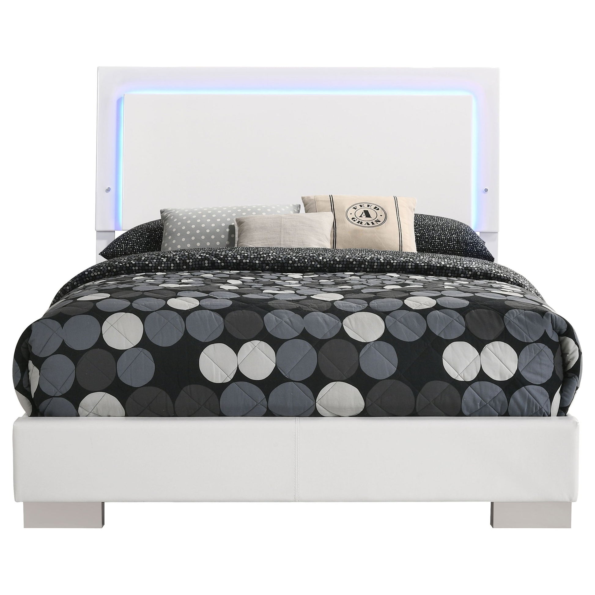 Felicity - LED Panel Bed With Built In Lighting Furniture Max