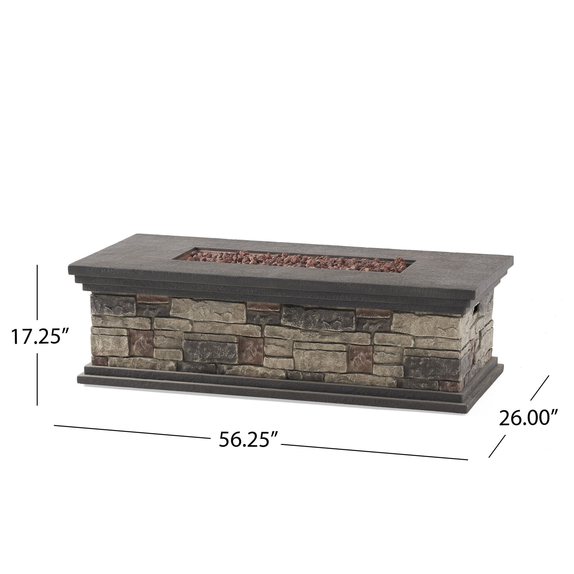 Fire Pit With Lightweight Concrete And Steel Frame Noble House