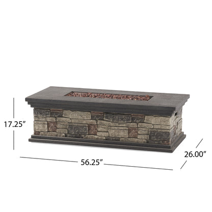 Fire Pit With Lightweight Concrete And Steel Frame Noble House
