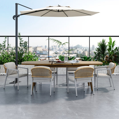 Outdoor Dining Chair (Set of 2) Wicker Rattan Woven Patio Chairs, Waterproof Seating - Gray Noble House