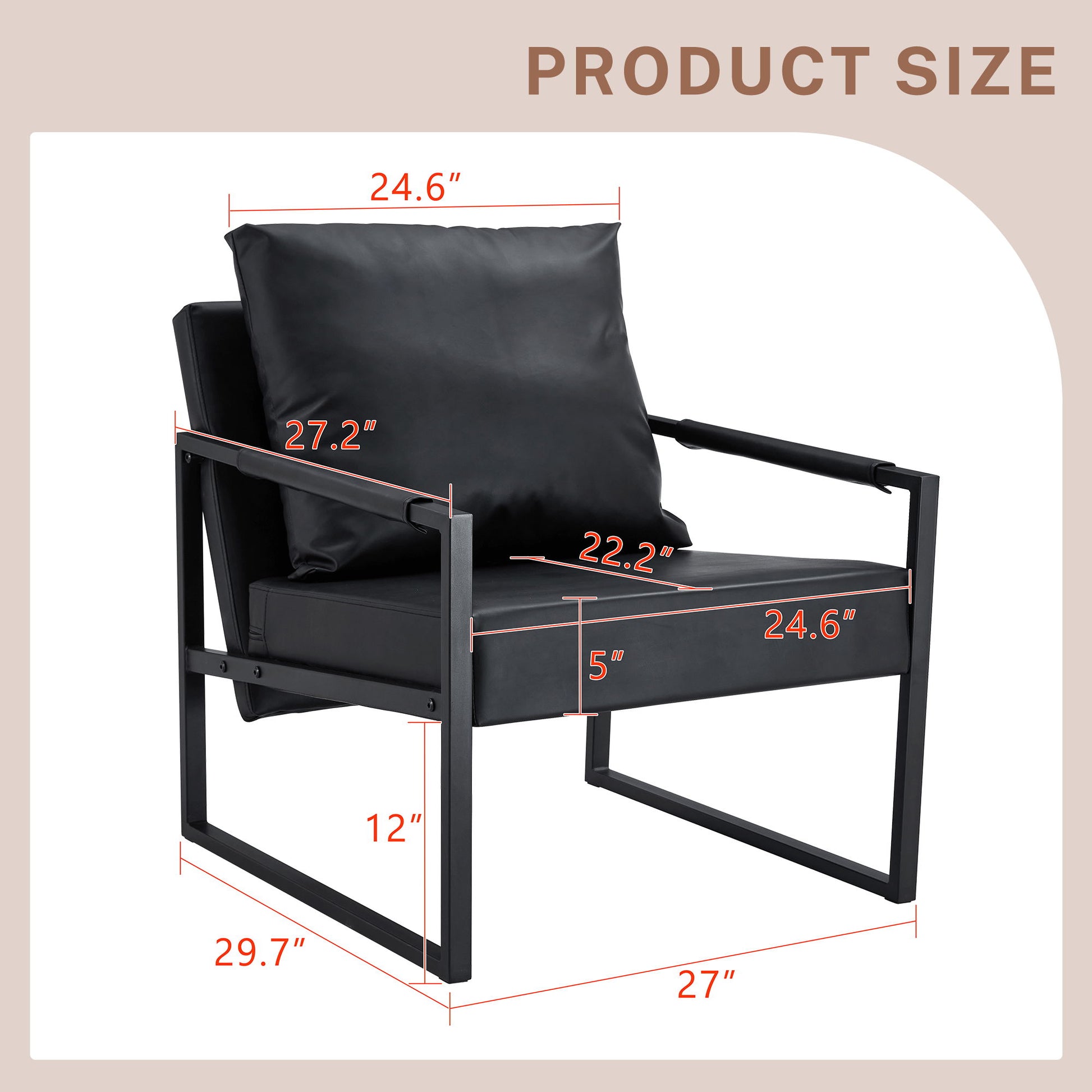 Classic And Metal Frame Sofa, Ergonomically Designed, A Perfect Blend Of Modern And Industrial Styles Home Essentials