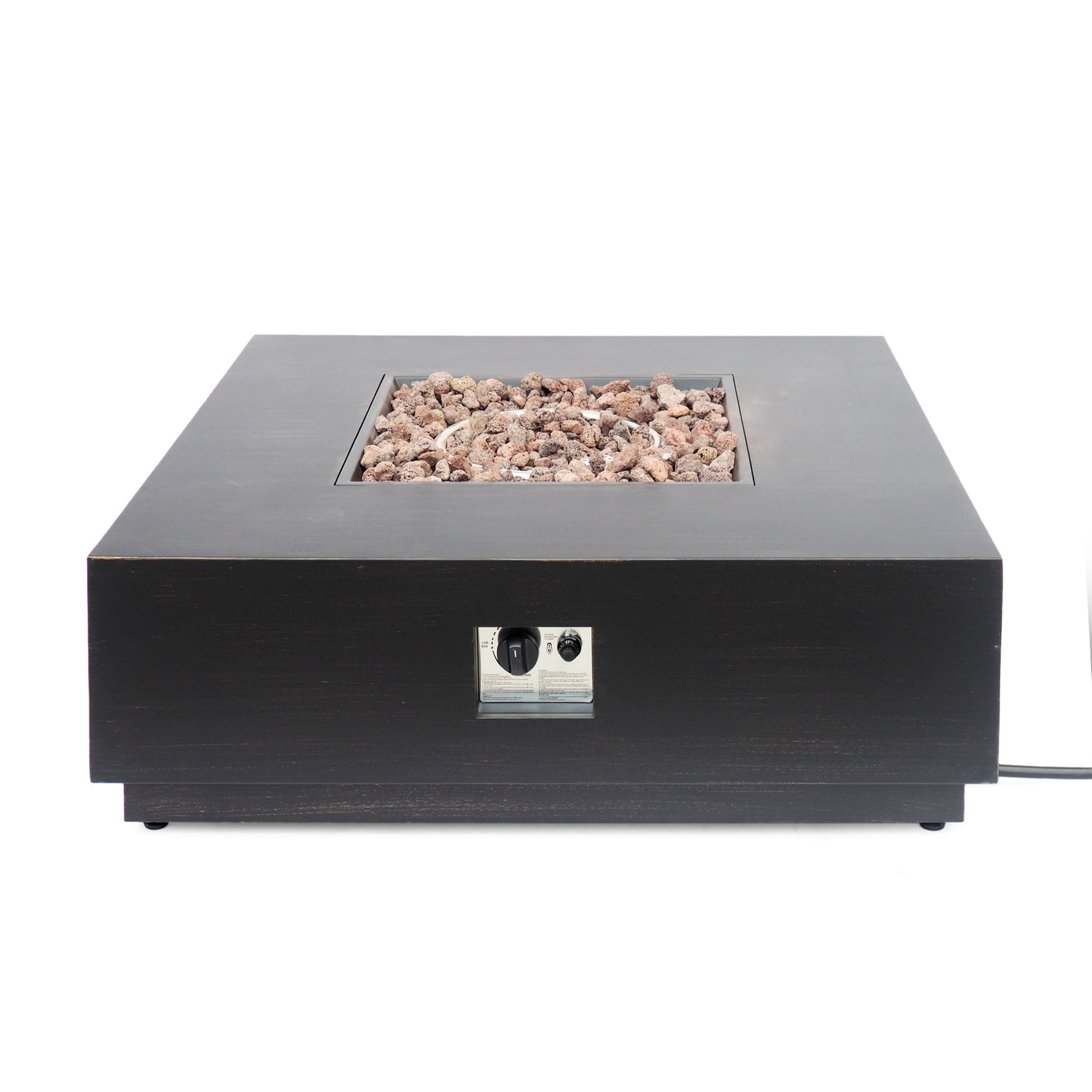 Modern Square Fire Pit With 50,000 Btu Noble House