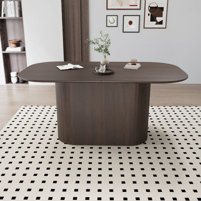 Modern Dining Table With Vertical Striped Legs Home Essentials
