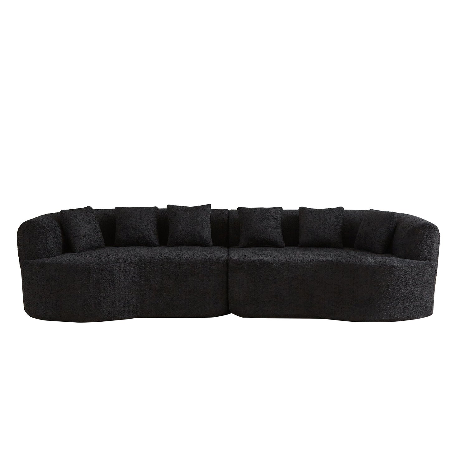 Curved Sectional Sofa With 6 Pillows Home Essentials