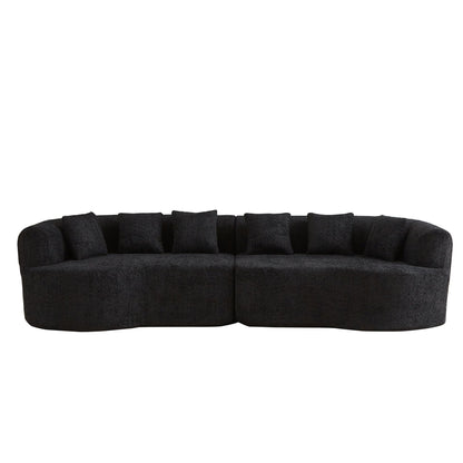 Curved Sectional Sofa With 6 Pillows Home Essentials