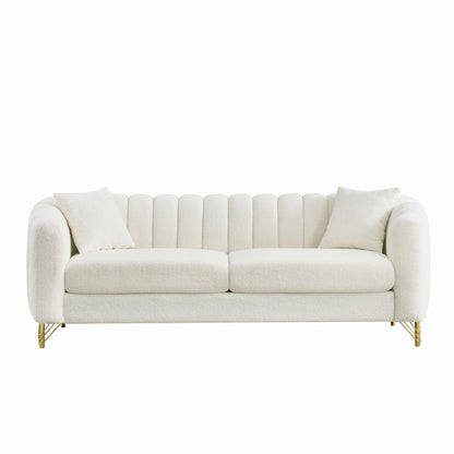 Tufted Oversized Sofa For Living Spaces - Beige Home Essentials