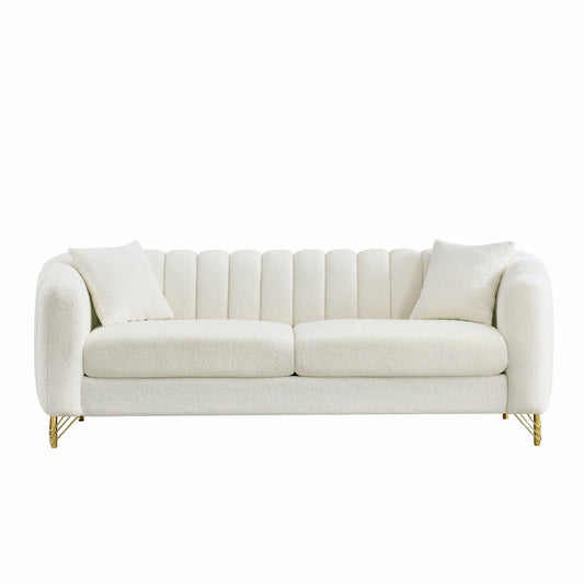 Tufted Oversized Sofa For Living Spaces - Beige Home Essentials