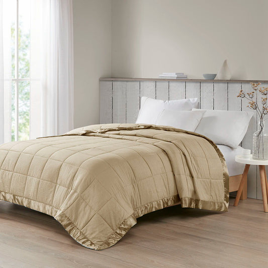 Cambria - King Premium Oversized Hypoallergenic Down Alternative Blanket With 3M Moisture Treatment - Taupe Madison Park