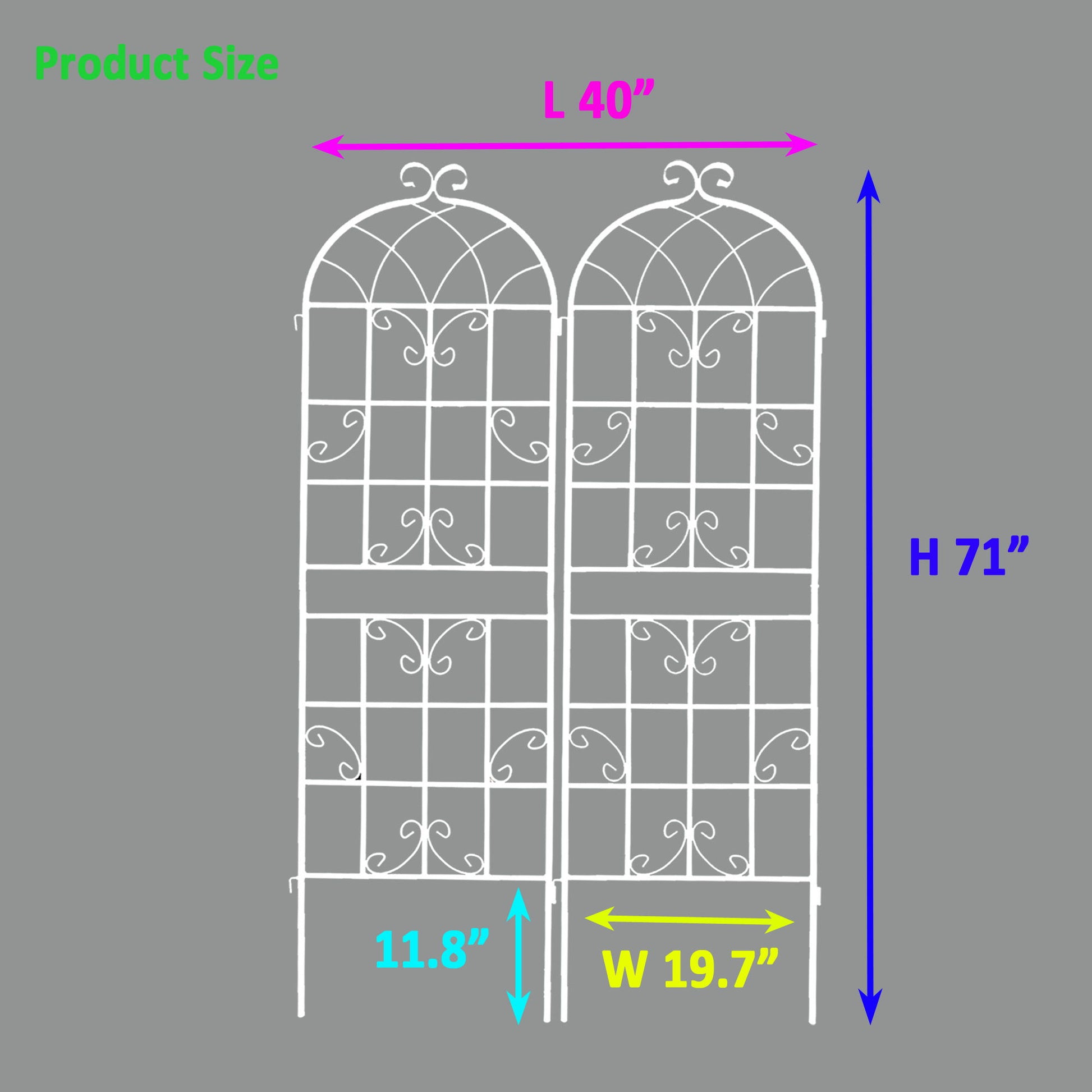 Metal Garden Rustproof Trellis For Climbing Plants Outdoor Flower Support Daily Nest