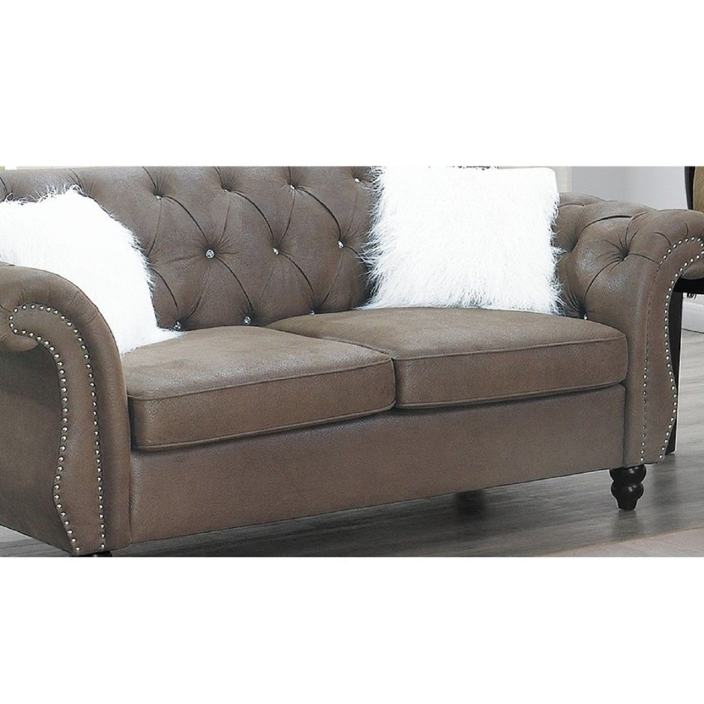 Loveseat With Pillows Living Room Furnitur Home Essentials