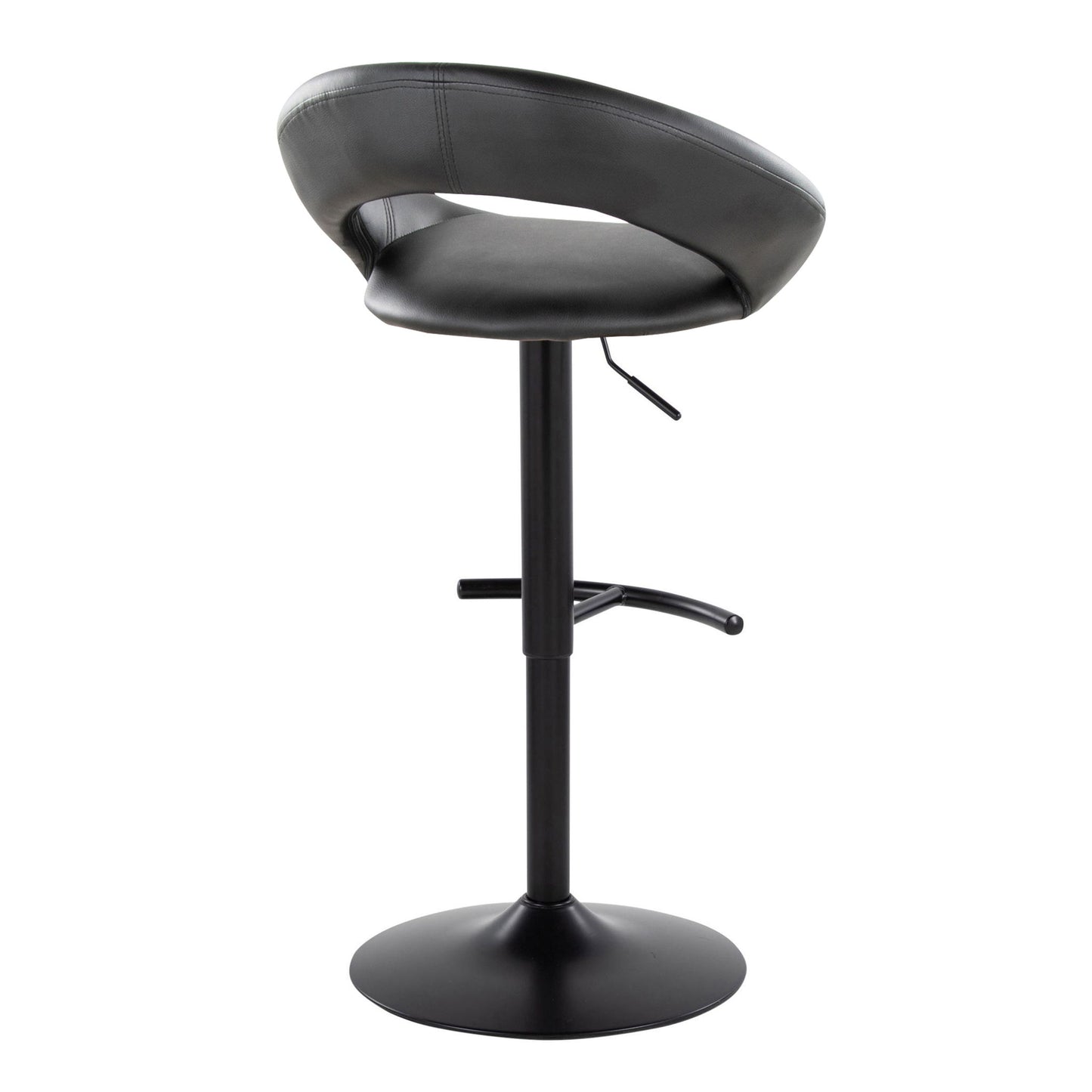 Posh - Contemporary Adjustable Barstool With Swivel & Rounded T Footrest (Set of 2) Lumi Source