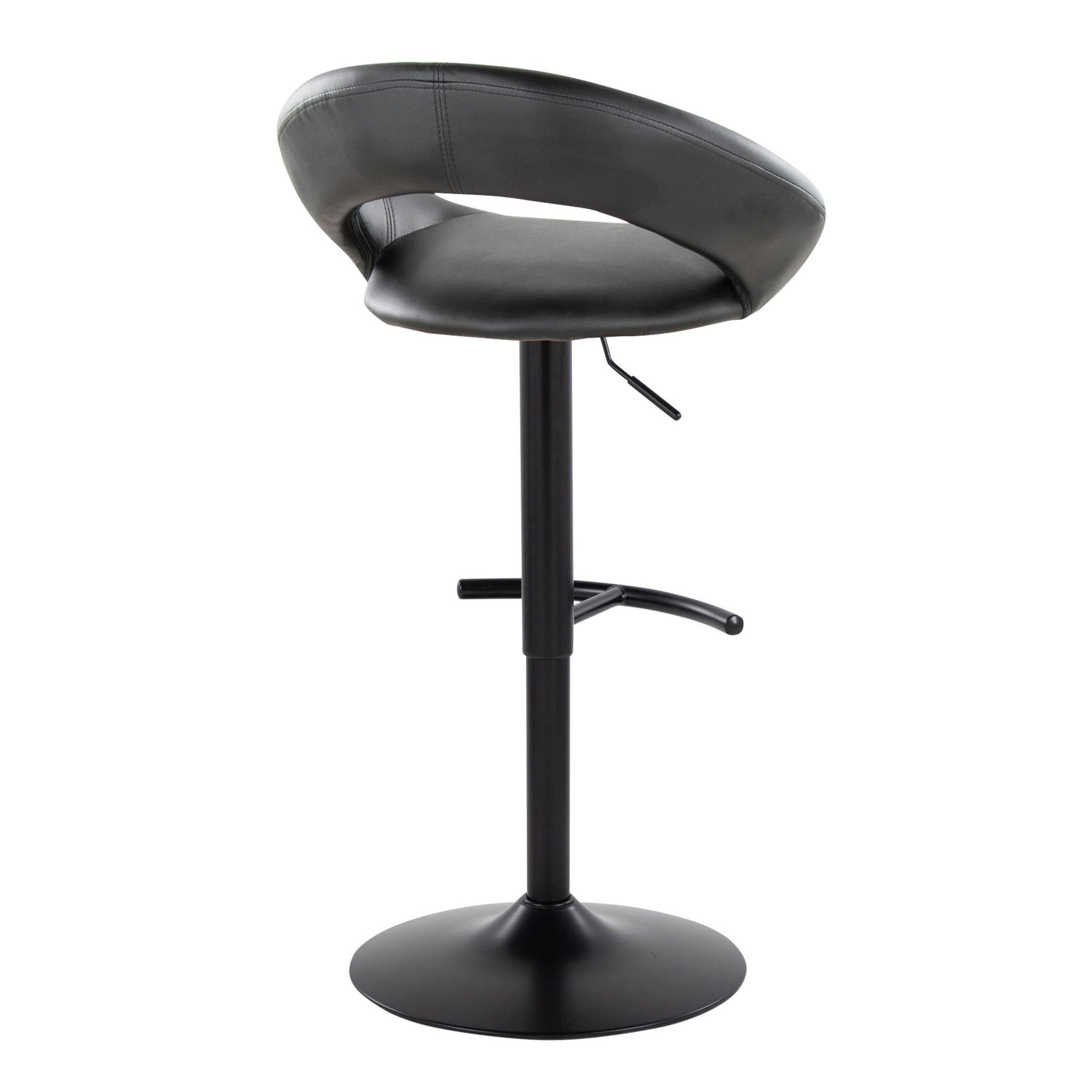 Posh - Contemporary Adjustable Barstool With Swivel & Rounded T Footrest (Set of 2) Lumi Source