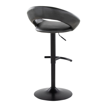 Posh - Contemporary Adjustable Barstool With Swivel & Rounded T Footrest (Set of 2) Lumi Source