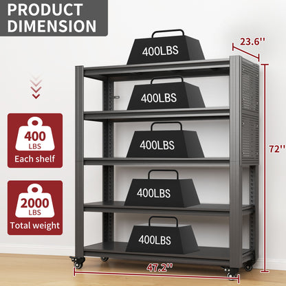 Heavy Duty Adjustable Metal Shelving Unit With Pegboard And Wheels For Multipurpose Storage Daily Nest
