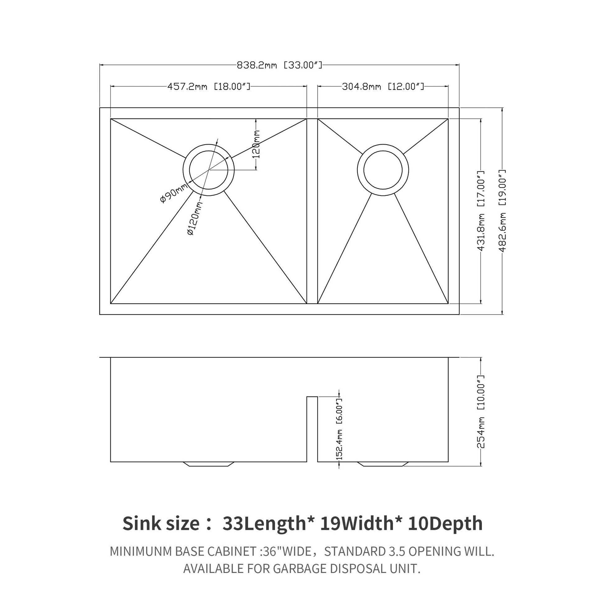 Modern Double Bowl Undermount Kitchen Sink 50 / 50 Design Stainless Steel Daily Nest