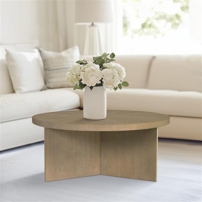 Round Coffee Table With Solid Veneer Top JLA
