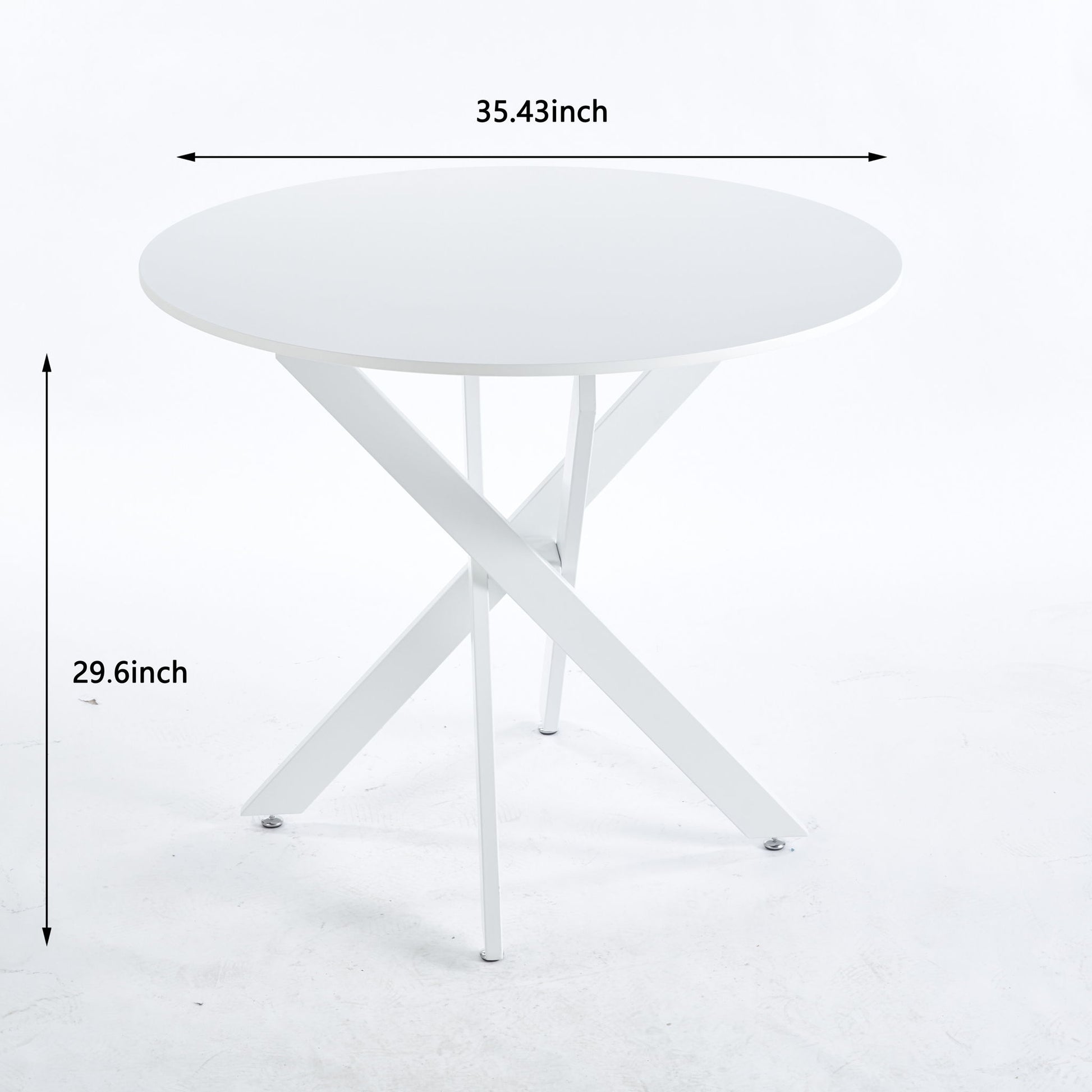 Mid-Century Dining Table For 4 - 6 People With Round MDF Table Top, Pedestal Dining Table, End Table Leisure Coffee Table, Cross Leg Home Essentials