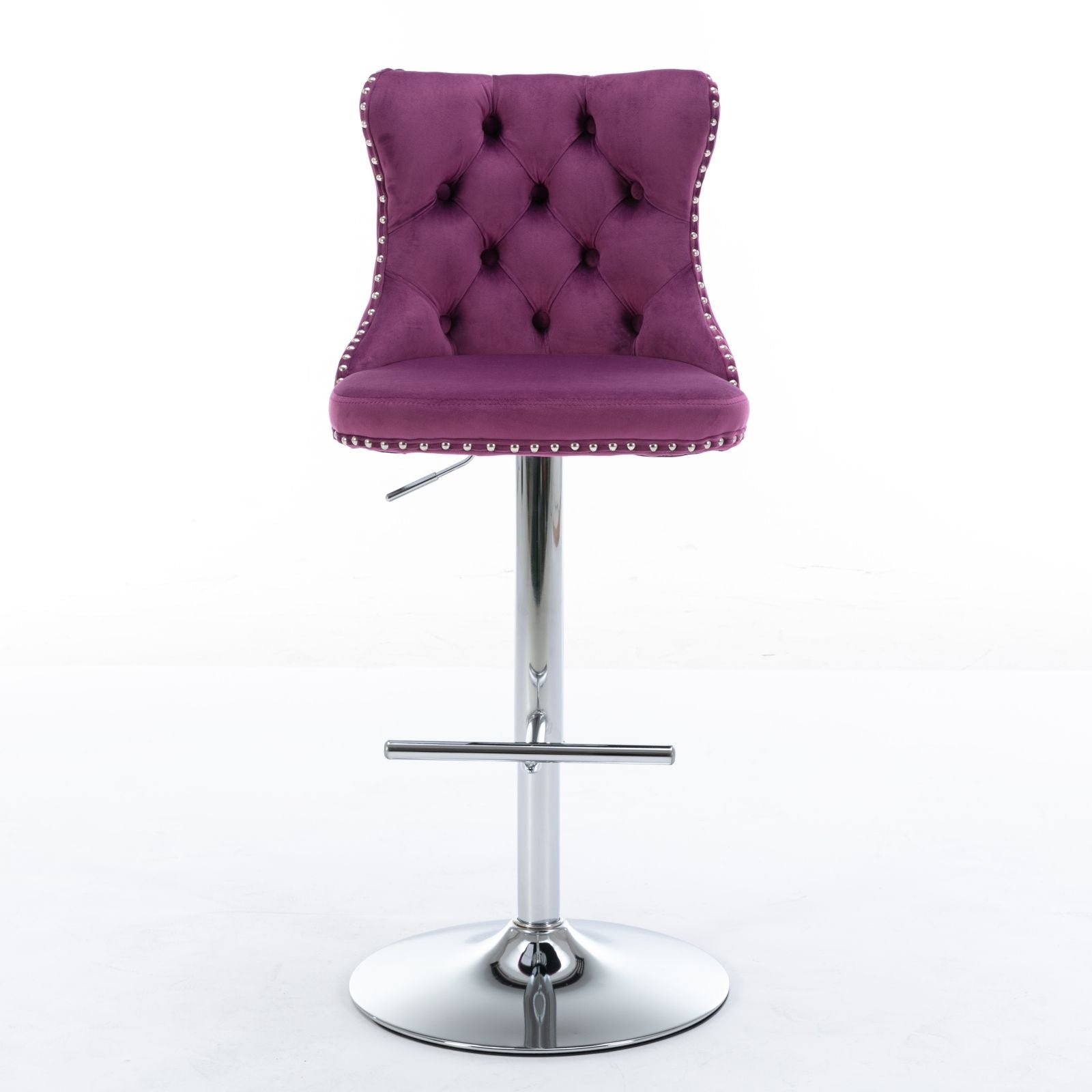 Swivel Velvet Barstools Adjusatble Seat Height From 25-33", Modern Upholstered Chrome Base Bar Stools With Backs Comfortable Tufted For Home Pub And Kitchen Island (Set of 2) Home Essentials