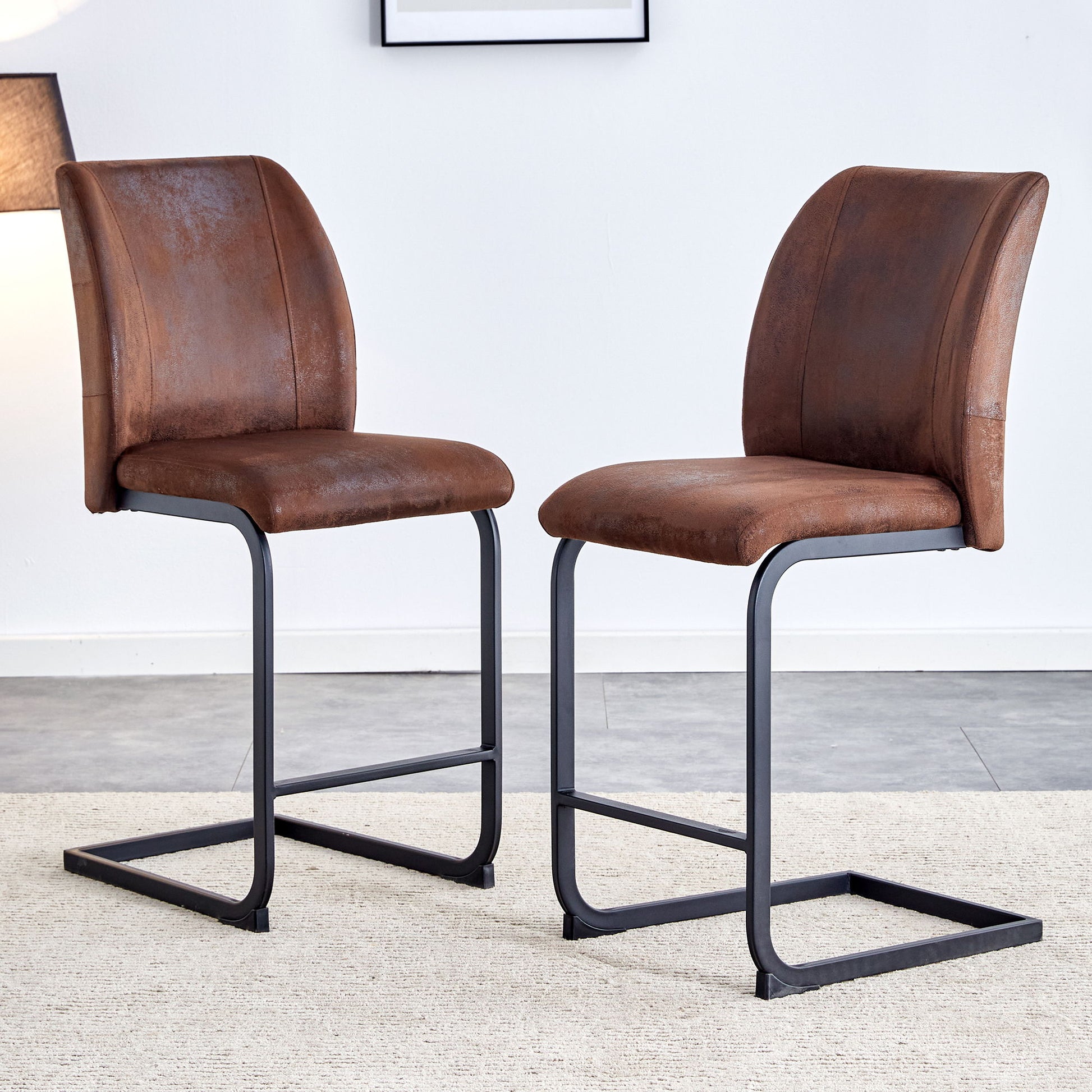 Modern Chairs With Cushions And Metal Legs (Set of 2) Home Essentials