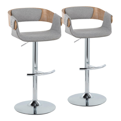 Elisa - Mid Century Modern Adjustable Barstool With Swivel With Rounded T Footrest (Set of 2) Lumi Source