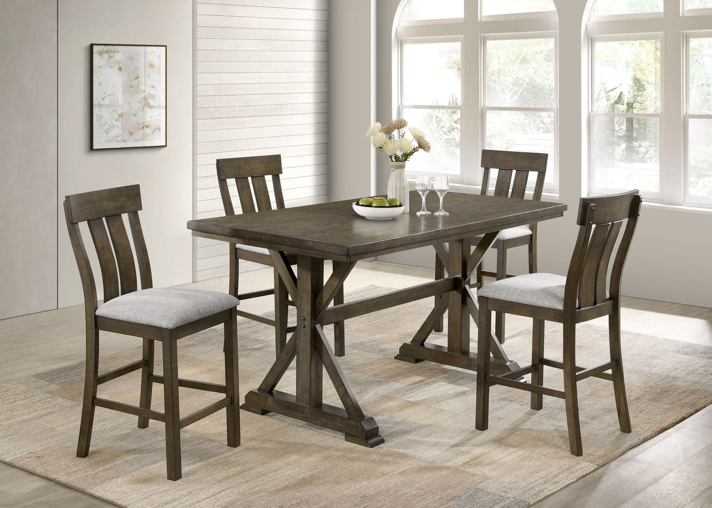 Lloyd - Counter Height Chair (Set of 2) - Brown Crown Mark