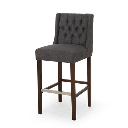 Solstara - Upholstered Dining Barstool With Button Tufted And Wing Back Noble House