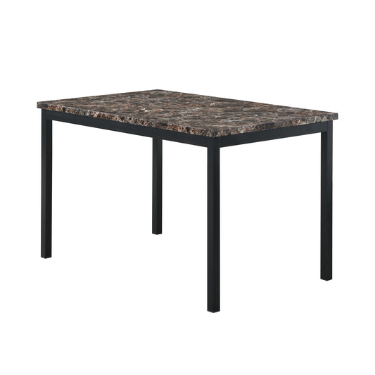 Faux Marble Top With Metal Frame Dinette Table - Black Home Essentials