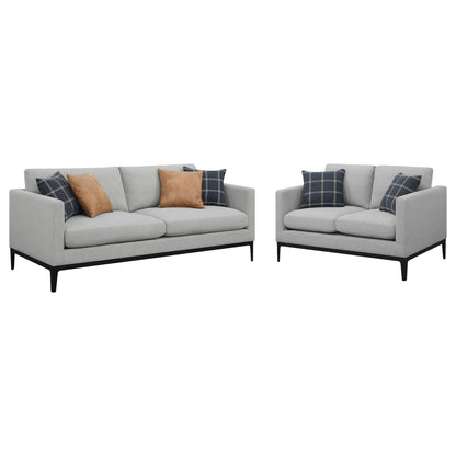 Montauk - 2 Piece Arms Living Room Set With Upholstered Seating - Light Gray Furniture Max