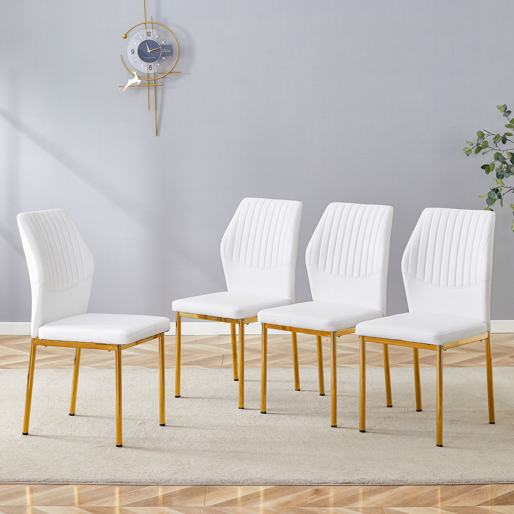 Luxury Simple Chair With Metal Gold Leg Home Essentials