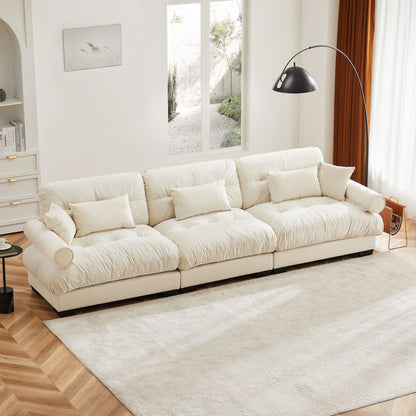 Modern Oversize Sofa With Cloud Like Comfort, Featuring Waist And Throw Pillows Home Essentials
