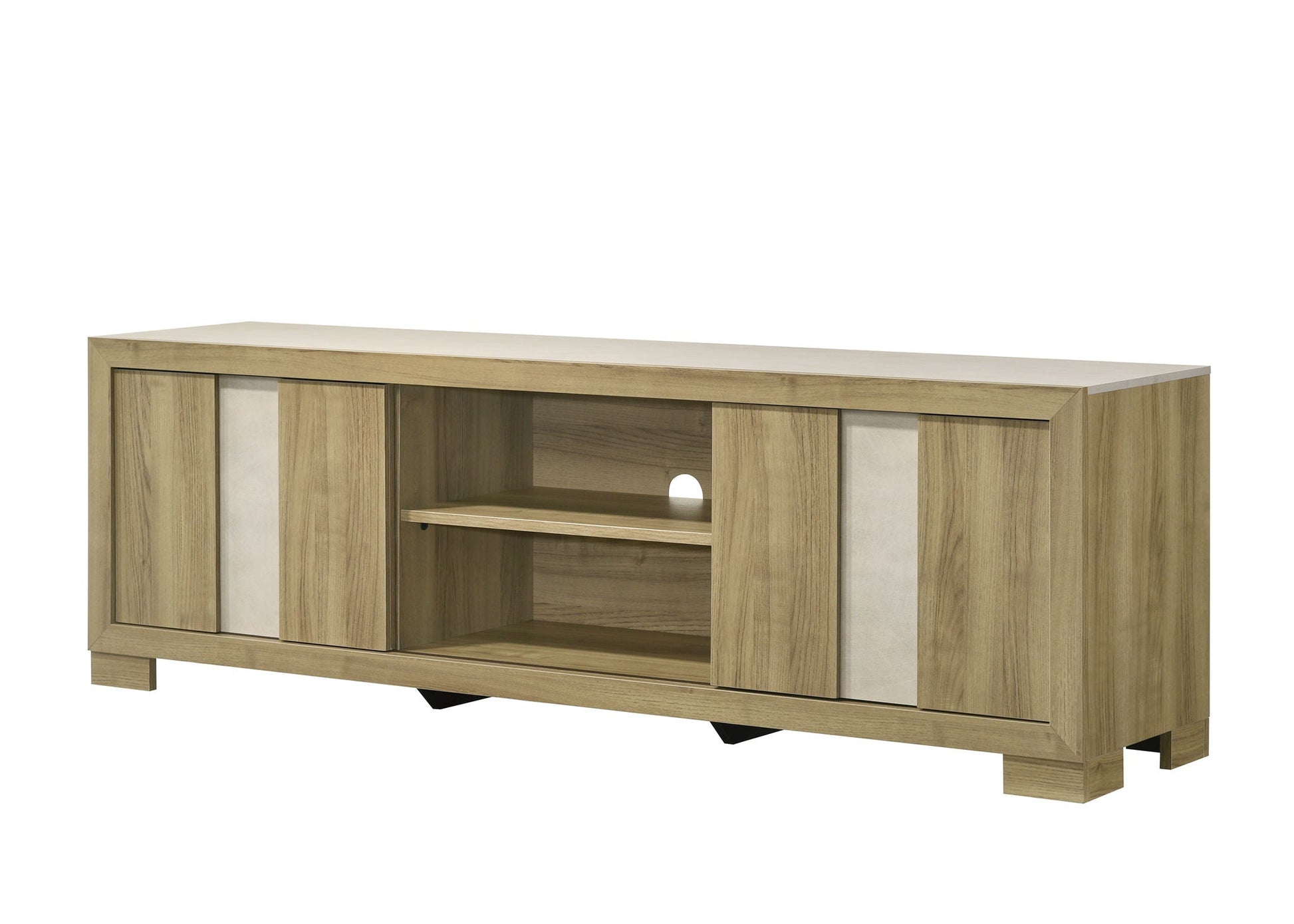 Rangley - TV Stand - Driftwood Crown Mark