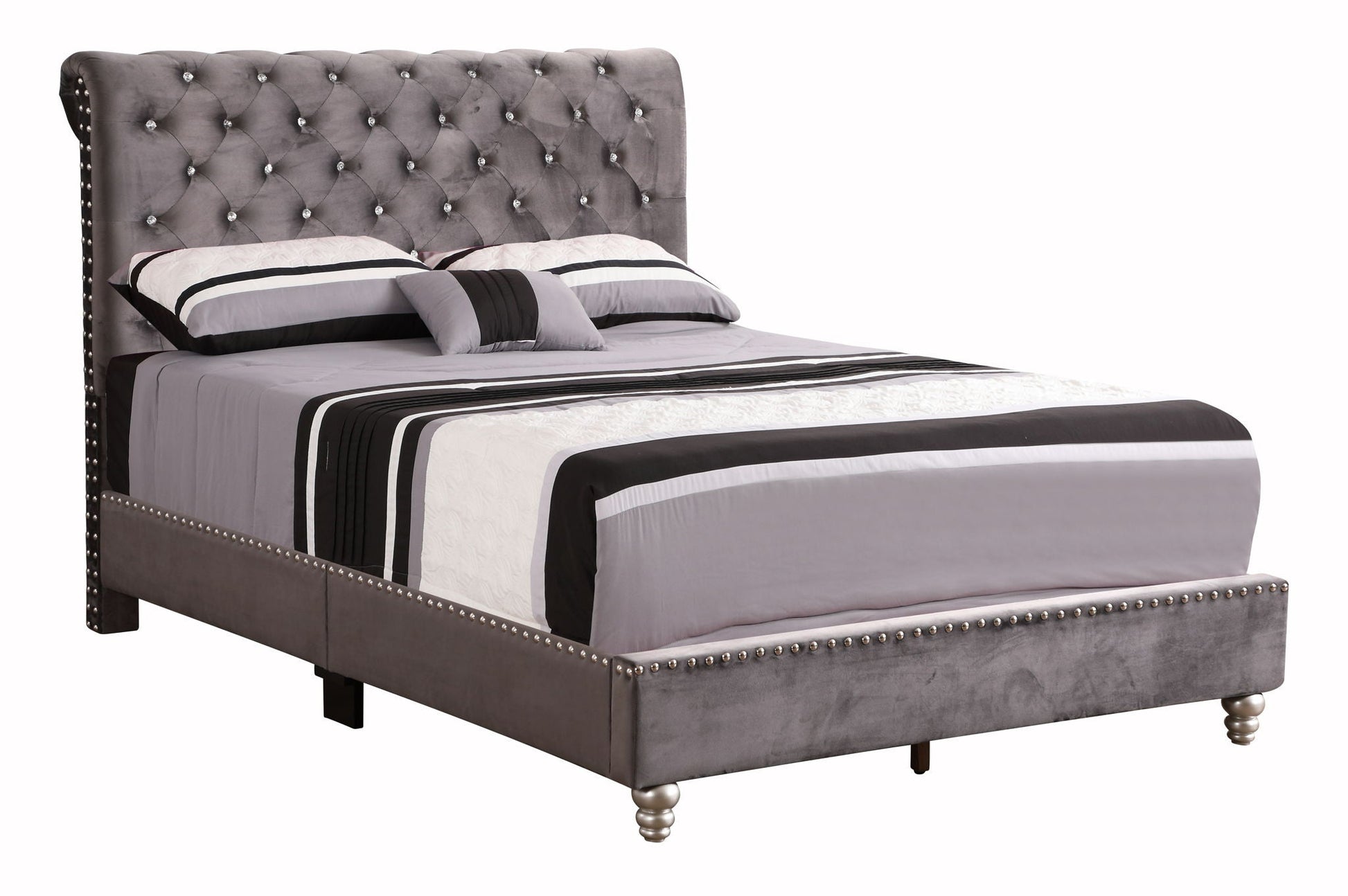 Elegant Transitional Upholstered Bed Glory Furniture