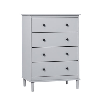 Classic 4 Drawer Solid Wood Dresser - Gray