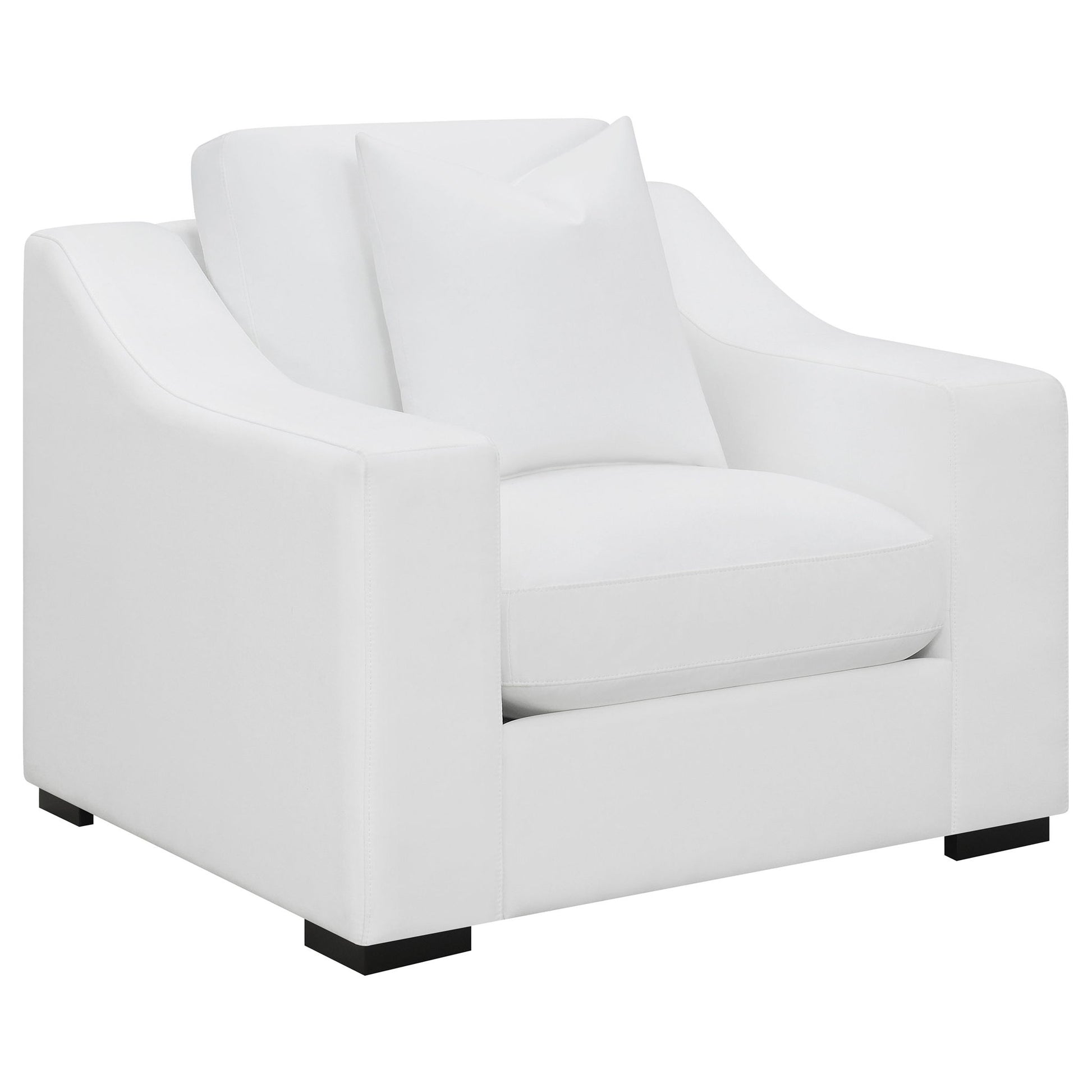 Chelan - Upholstered Sloped Arm Accent Chair - White Furniture Max