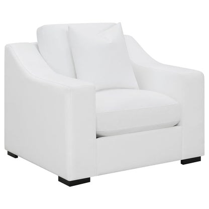 Chelan - Upholstered Sloped Arm Accent Chair - White Furniture Max