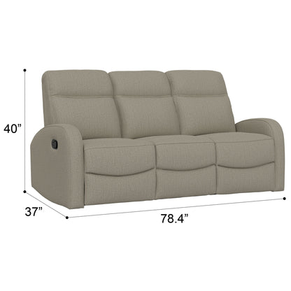 Manual Reclining Sofa With Dual Independent Recliners Emerald Home