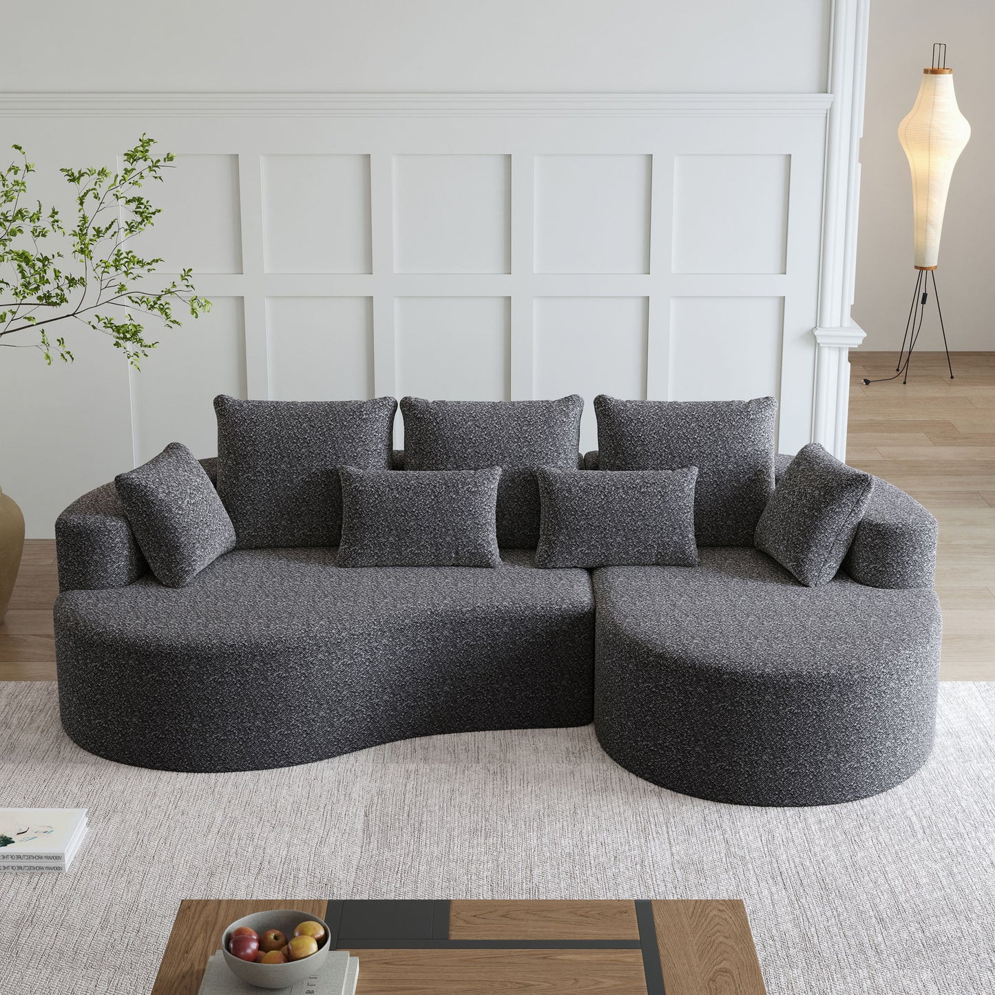 Curved Oversized Sectional Sofa With Extra Deep Seat Home Essentials