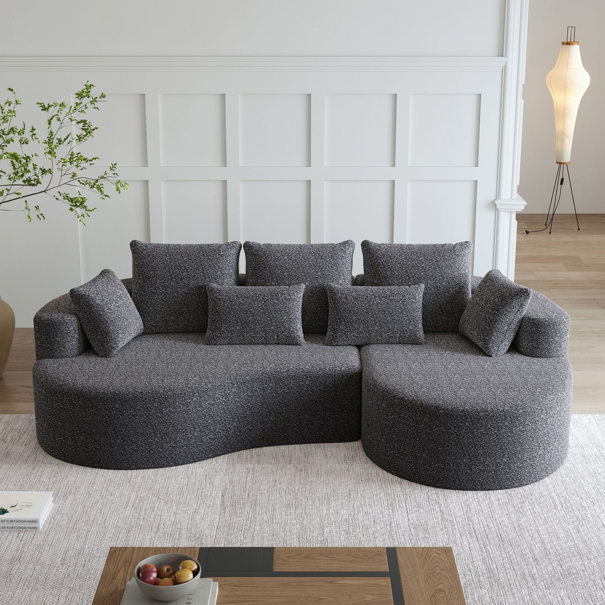 Curved Oversized Sectional Sofa With Extra Deep Seat Home Essentials